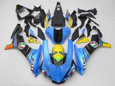 Azul Amarillo Tiburón Carenado Yamaha R1 15-19
