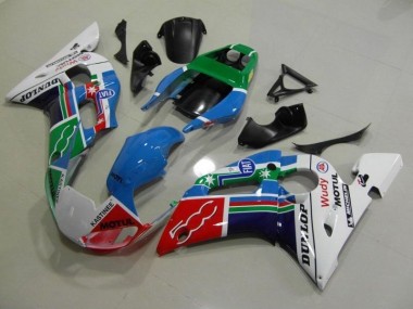 Azul Blanco Verde Rojo Wudy Motul Dunlop Carenado Yamaha R6 98-02