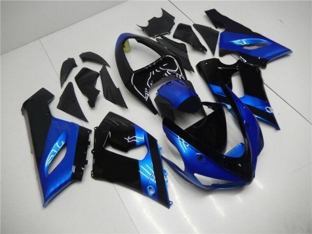 Azul Negro Kits Completo Carenado ABS Kawasaki ZX6R 05-06