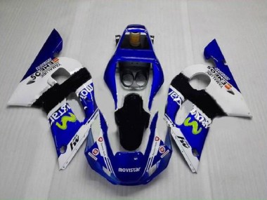 Azul Verde Blanco Carenado Yamaha R6 98-02