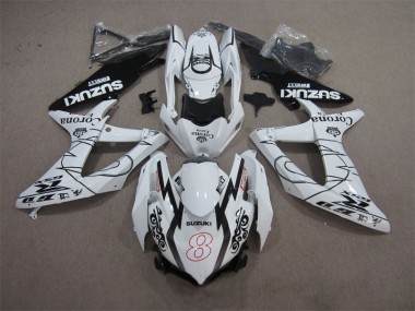 Blanco Negro Corona Extra Motul 8 Carenado Suzuki GSXR 600 K8 08-10