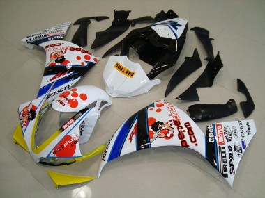 Blanco Negro Pepe Phone Carenado Yamaha R1 12-14