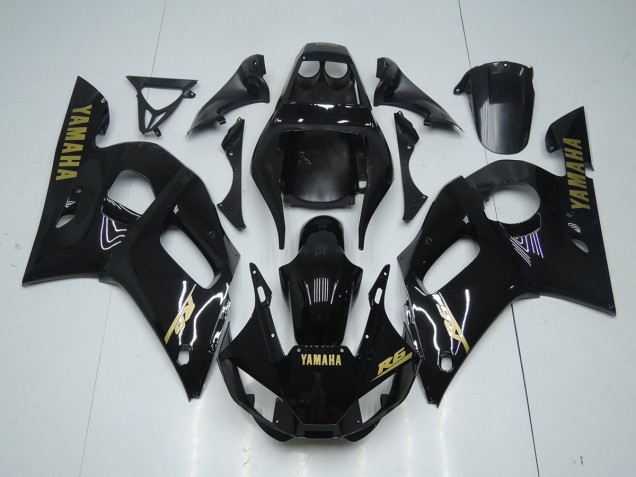 Brillante Negro Oro Pegatinas Carenado Yamaha R6 98-02