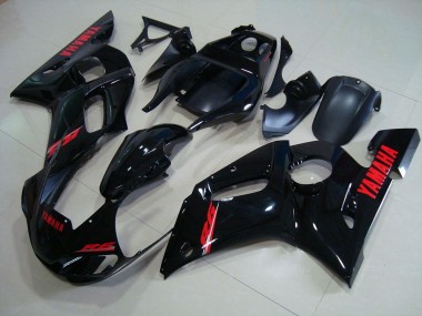 Brillante Negro Rojo Calcomanías Kits Completo Carenado Yamaha R6 98-02
