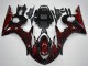 Carenado Moto Yamaha YZF R6 2003-2004 - Negro Brillante Rojo Llama