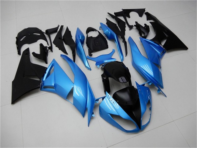 Carenados Moto Kawasaki ZX6R 2009-2012 - Azul Claro Negro Brillante