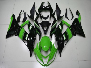 Carenado Moto Kawasaki ZX6R 2013-2018 - Verde Negro Brillante