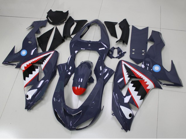 Carenados Moto Kawasaki ZX10R 2006-2007 - Gris Blanco Rojo Tiburón