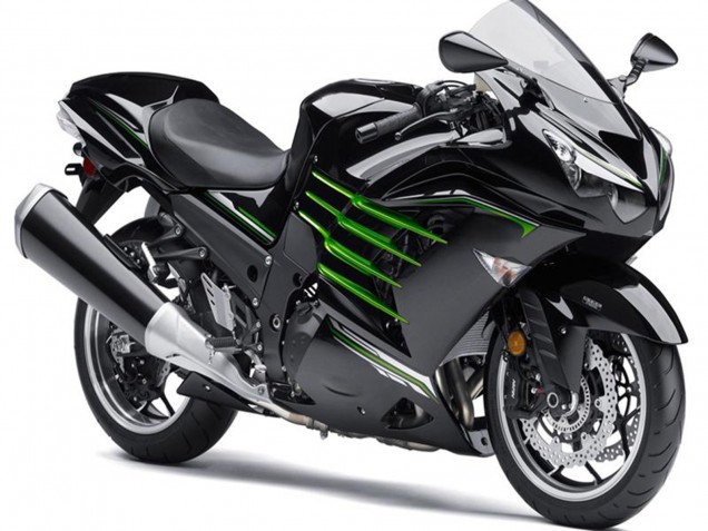 Carenados Moto Kawasaki ZX14R ZZR1400 2012-2024 - Negro Brillante Negro Mate Verde
