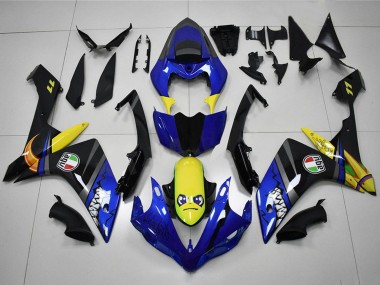 Carenados Moto Yamaha YZF R1 2007-2008 - Azul Amarillo Negro Tiburón