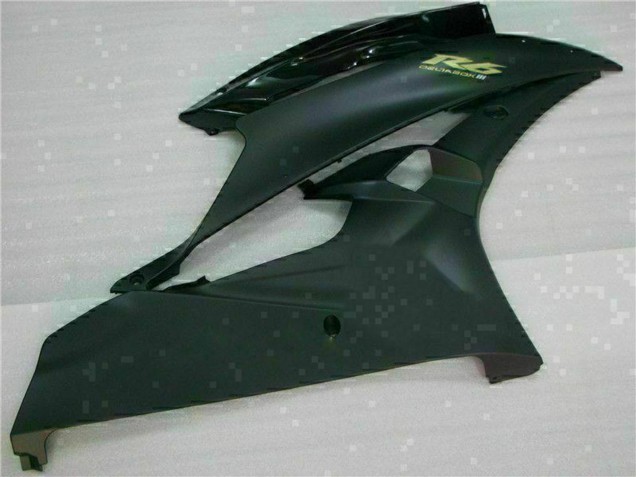 Carenados Moto Yamaha YZF R6 2006-2007 - Negro Brillante Negro Mate Oro Calcomanías