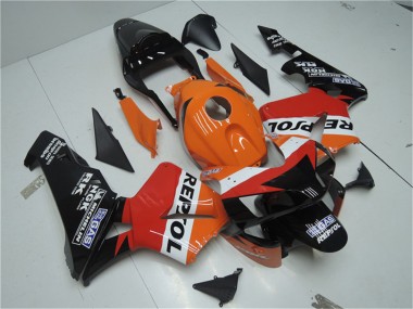 Kits Carenado Moto Honda CBR600RR 2003-2004 - Naranja Blanco Rojo Negro Brillante Repsol