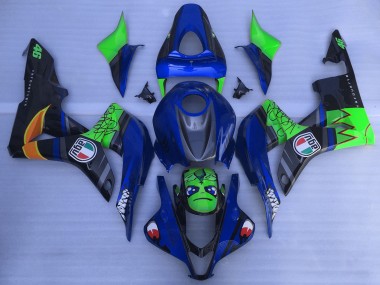 Carenados Moto Honda CBR600RR 2007-2008 - Azul Verde Negro Brillante Tiburón