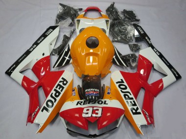 Carenados Moto Honda CBR600RR 2013-2023 - Naranja Blanco Rojo Negro Brillante Repsol 93