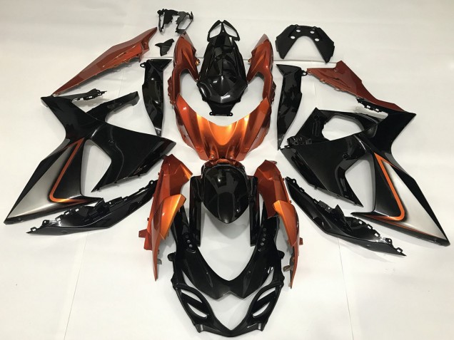 Carenados Moto Suzuki GSXR 1000 2009-2016 - Negro Brillante Shiny Naranja