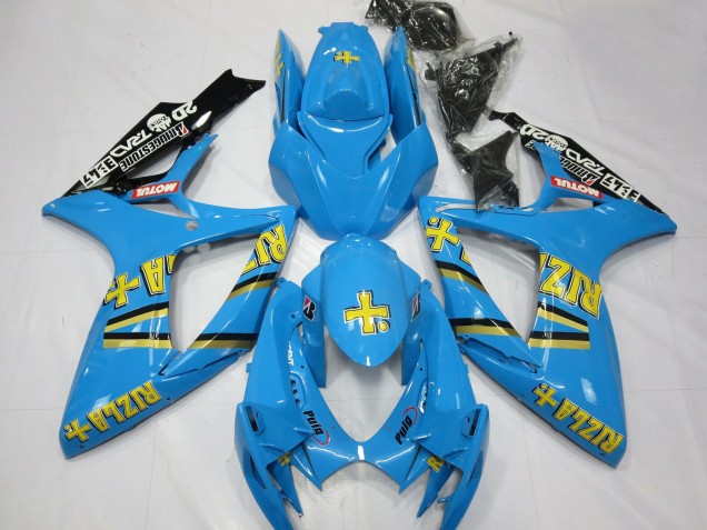 Carenados Moto Suzuki GSXR 600 / GSXR 750 2006-2007 - Azul Claro Negro Amarillo Rizla