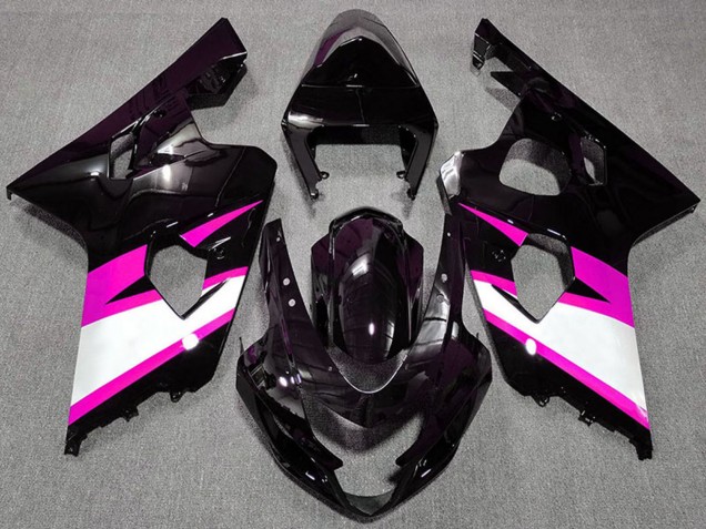 Carenados Moto Suzuki GSXR 600 / GSXR 750 2004-2005 - Negro Brillante Rosa Blanco