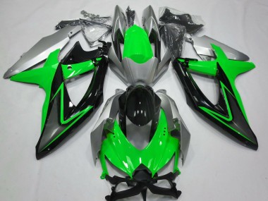 Carenados Moto Suzuki GSXR 600 / GSXR 750 2008-2010 - Plata Verde Gris Negro