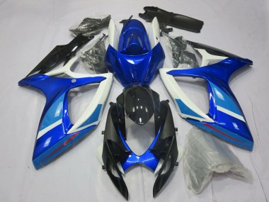 Carenado Moto Suzuki GSXR 600 / GSXR 750 2006-2007 - Blanco Azul Negro Brillante