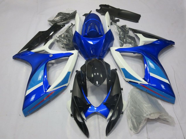 Carenado Moto Suzuki GSXR 600 / GSXR 750 2006-2007 - Blanco Azul Negro Brillante