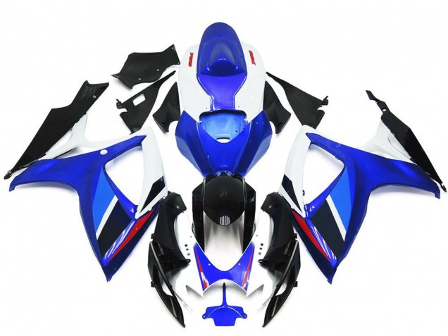 Carenados Moto Suzuki GSXR 600 / GSXR 750 2006-2007 - Azul Blanco Rojo Negro Brillante OEM Estilo