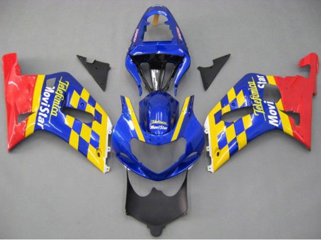 Carenados Moto Suzuki GSXR 600 / GSXR 750 2001-2003 - Azul Amarillo Rojo Telefumica MoviStar