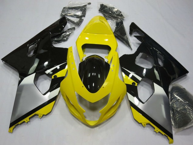 Carenados Moto Suzuki GSXR 600 / GSXR 750 2004-2005 - Amarillo Plata Negro OEM Estilo