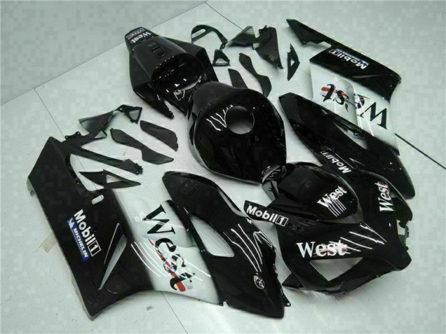 Carenados Moto Honda CBR1000RR 2004-2005 - Negro Brillante Blanco West Mobil Michelin