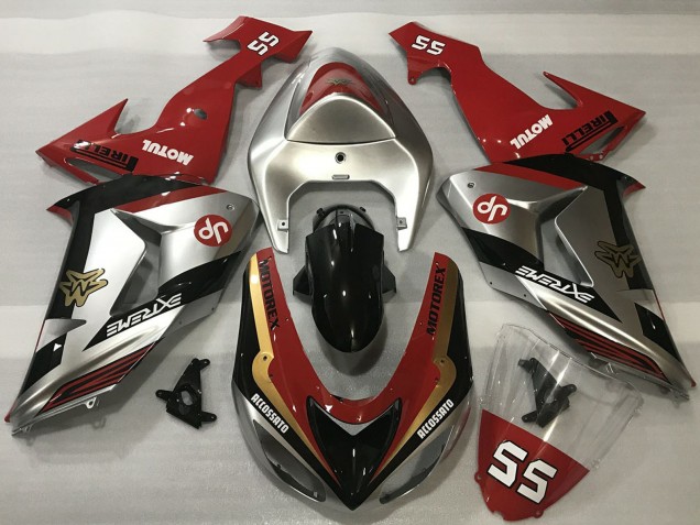 Carenados Moto Kawasaki ZX10R 2006-2007 - Rojo Plata Oro Negro