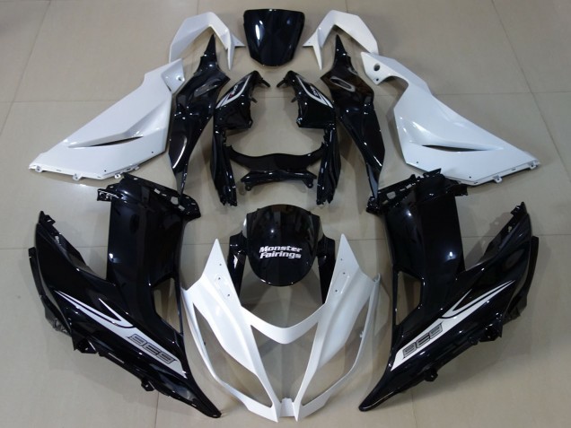 Carenado Moto Kawasaki ZX6R 2013-2018 - Blanco Negro Brillante
