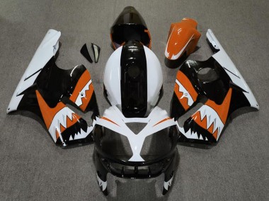 Carenados Moto Kawasaki ZX12R 2002-2006 - Naranja Negro Blanco Tiburón