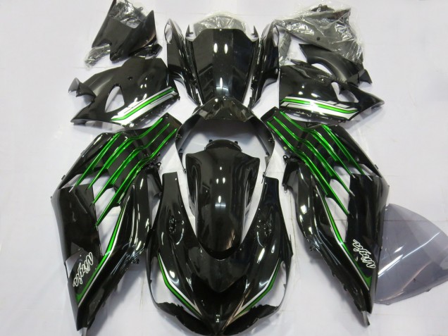Carenados Moto Kawasaki ZX14R 2012-2024 - Negro Brillante Verde