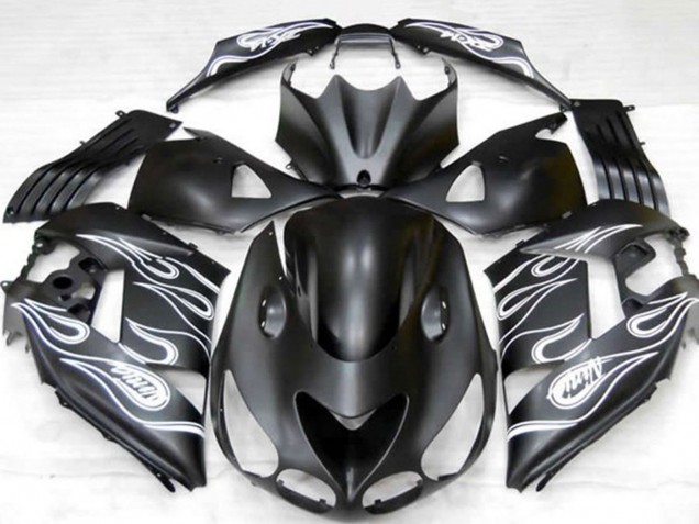 Carenados Moto Kawasaki ZX14R 2006-2011 - Negro Mate Plata Llama