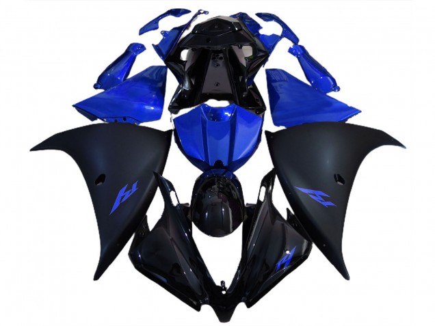 Carenados Moto Yamaha R1 2012-2014 - Negro Brillante Negro Mate Azul