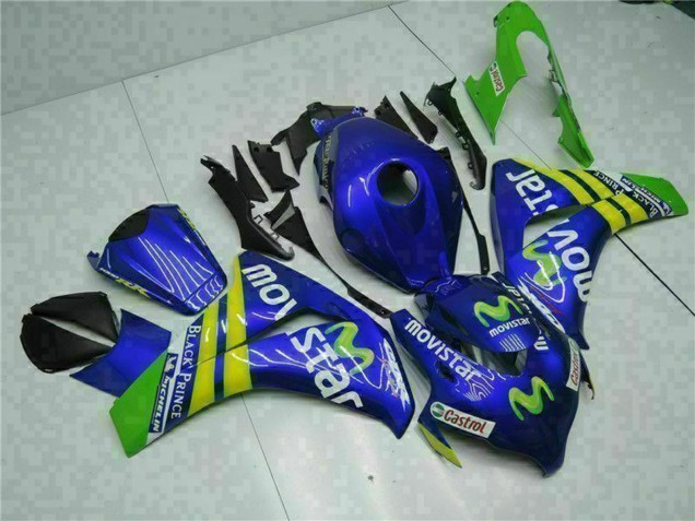 Carenados Moto Honda CBR1000RR 2008-2011 - Azul Amarillo Verde MoviStar Castrol