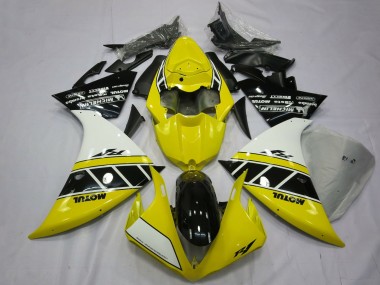 Carenados Moto Yamaha R1 2012-2014 - Blanco Amarillo Negro Brillante