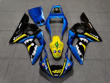 Carenados Moto Yamaha R6 1998-2002 - Azul Amarillo Negro Tiburón 46