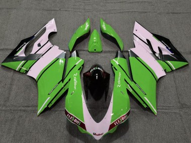 Carenados Moto Ducati 959 1299 2015-2020 - Blanco Verde Negro Brillante Unibat Flex-Box OEM Estilo