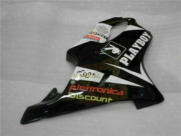 Carenados Moto Honda CBR600 F4i 2001-2003 - Blanco Amarillo Negro Brillante Playboy