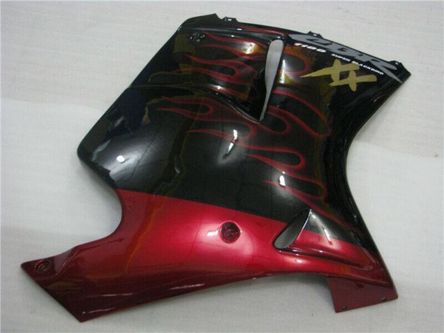 Carenados Moto ABS Honda CBR1100XX Blackbird 1996-2007 - Negro Brillante Rojo Llama
