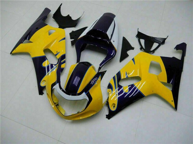 Carenados Moto Suzuki GSXR 600/750 2001-2003 - Amarillo Azul Oscuro Negro Brillante