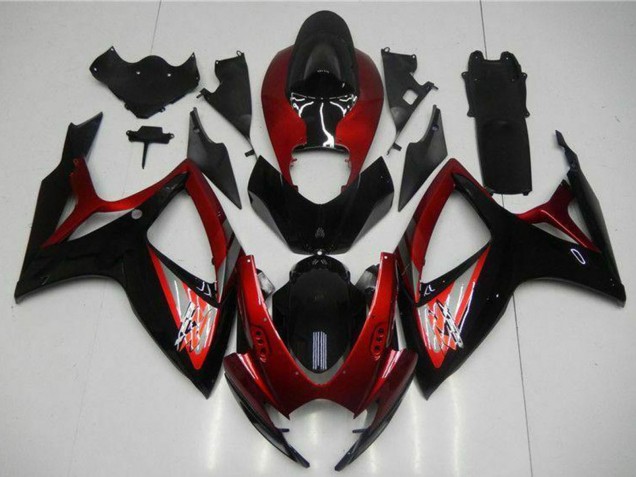 Carenado Moto Suzuki GSXR 600/750 2006-2007 - Rojo Negro Brillante