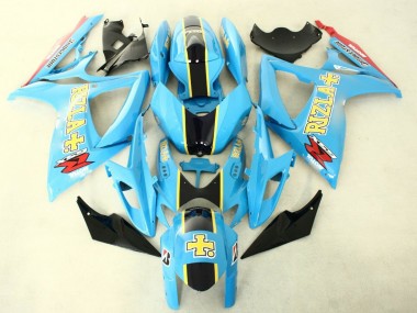 Carenados Moto Suzuki GSXR 600/750 2006-2007 - Azul Claro Negro Amarillo Rizla