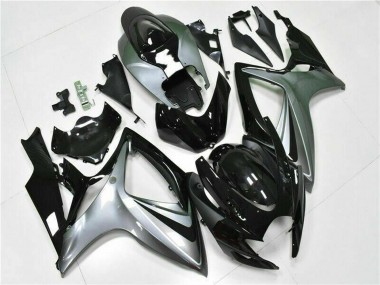 Carenados Moto Suzuki GSXR 600/750 2006-2007 - Plata Negro Brillante