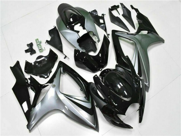 Carenados Moto Suzuki GSXR 600/750 2006-2007 - Plata Negro Brillante