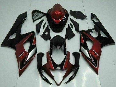 Carenados Moto Suzuki GSXR 1000 2005-2006 - Rojo Plata Negro Brillante