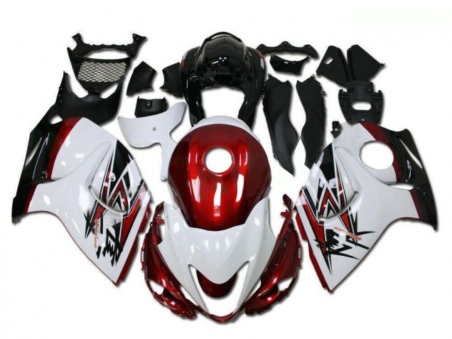 Carenados Moto Suzuki GSXR 1300 Hayabusa 2008-2020 - Blanco Rojo Negro