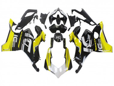 Carenados Moto Ducati Panigale V4 V4S 2020-2021 - Amarillo Blanco Negro Brillante
