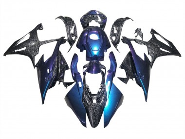 Carenados Moto BMW S1000RR 2019-2022 - Gradiente Azul Púrpura Falsificado FibraCarbono