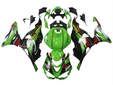 Carenados Moto Kawasaki ZX6R 2023-2025 - Verde Negro Rojo Amarillo Dunlop